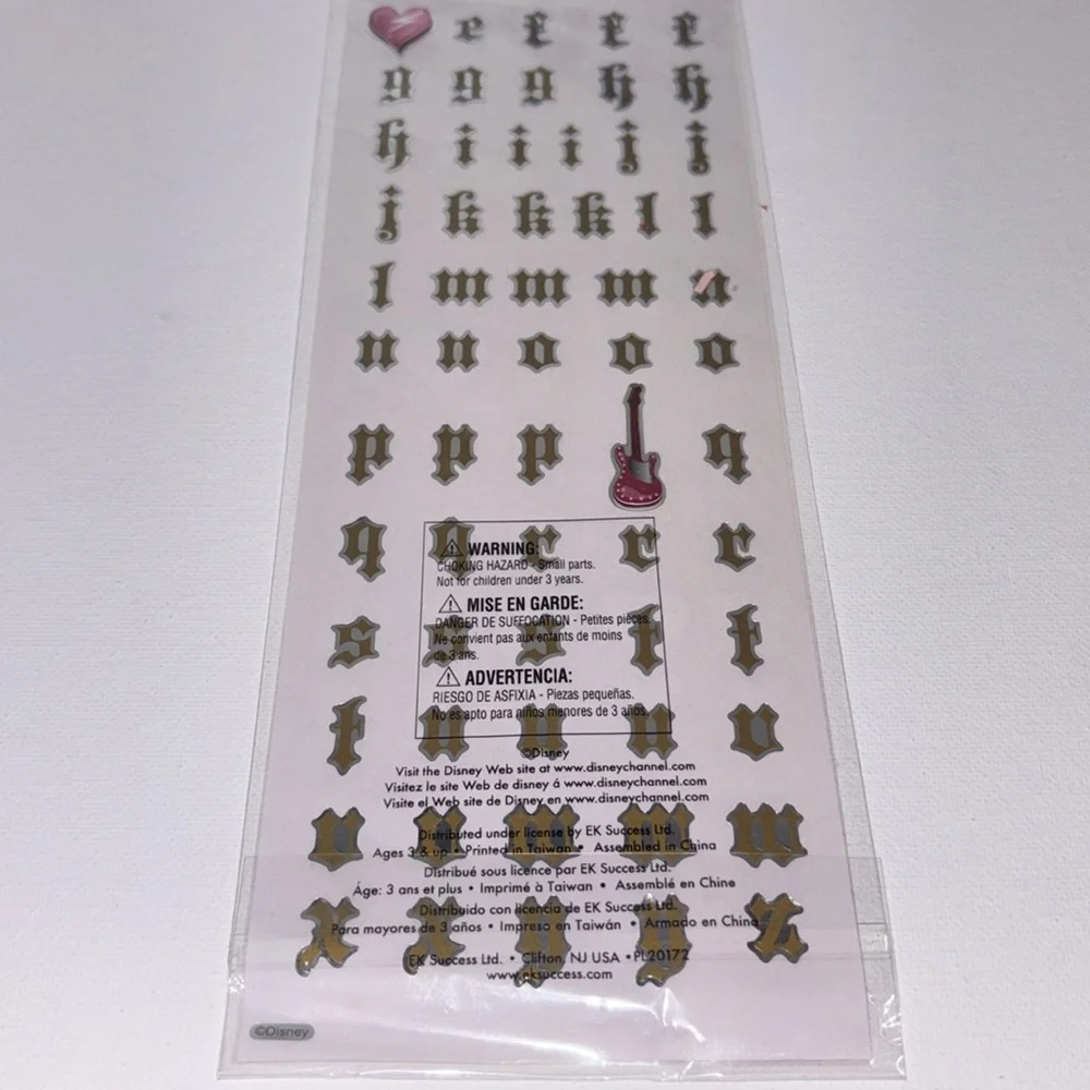 Hannah Montana Gold Alphabet Stickers NEW EK